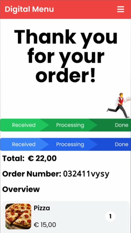 DigitalMenu mobile view 1