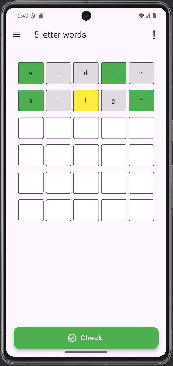 FiveWords win screen