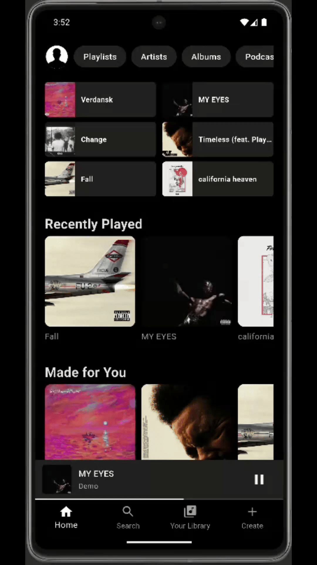 Spotofy main interface