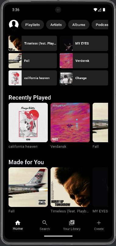 Spotofy main interface