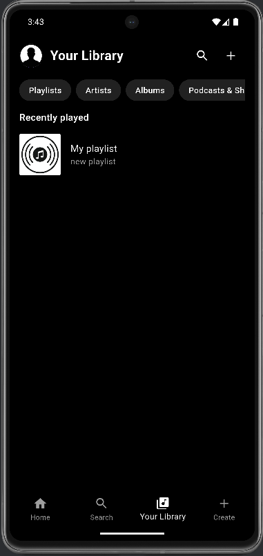 Spotofy playlist view