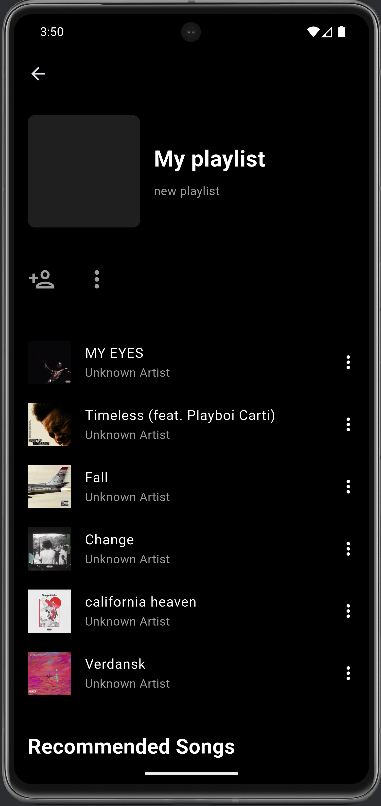 Spotofy main interface