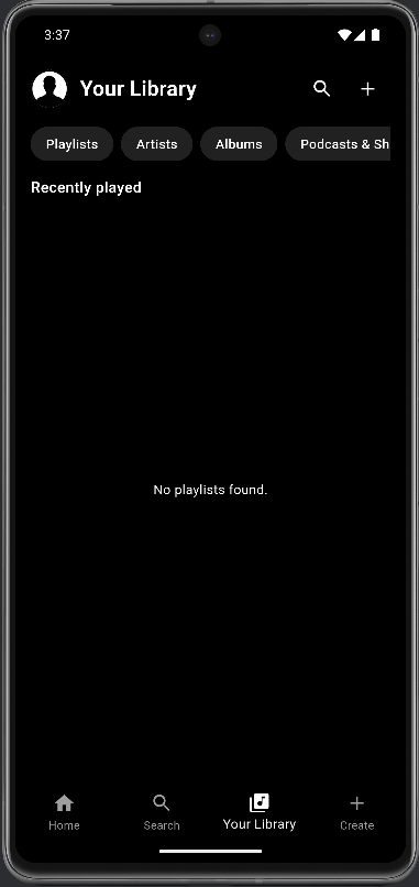 Spotofy playlist view