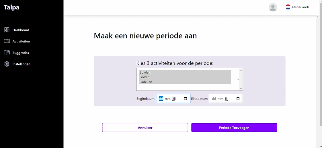 Talpa activity details