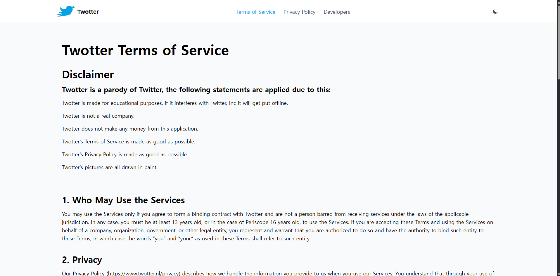 Twotter post interaction
